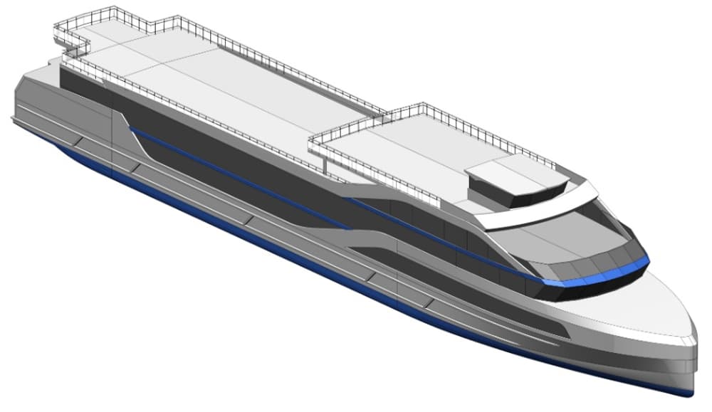 Third time lucky. Buchloh was commissioned to design the new luxurious event vessel for KD the concept, basic detail and workshop drawings were produced as the first remarkable project in the new office spaces.