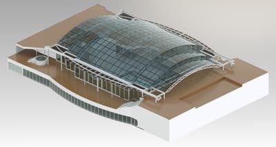Retractable glass roof 1200m²